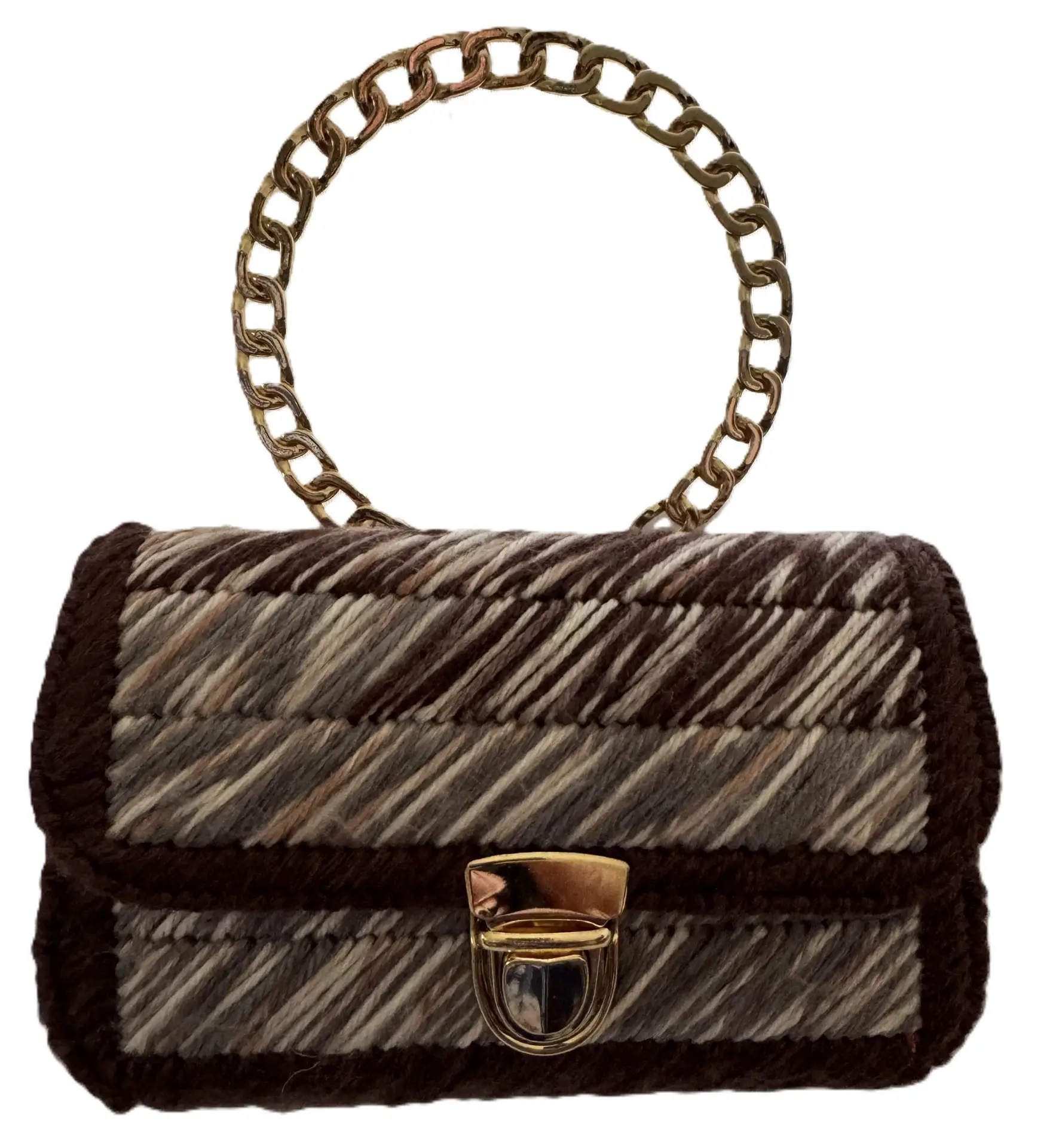 7" Earth Tone Top Handle purse